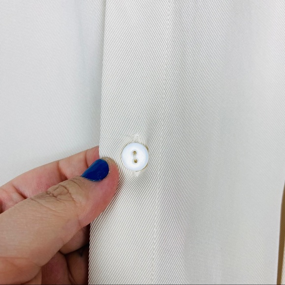 ZARA Limited Edition Tailored Layered Ecru Cream Corporate Midi Shirt Dress Tie - Picture 11 of 16